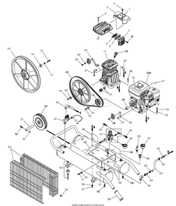 Air Compressor Diagram and Parts List for 074011-0  Briggs and Stratton Compressor